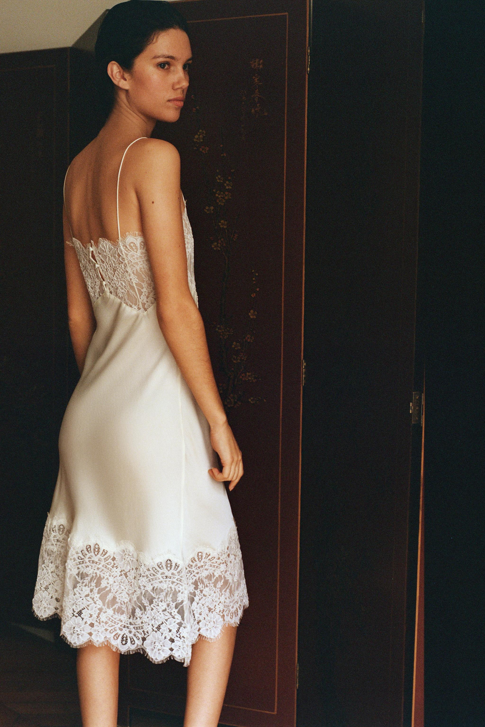 SATIN LACE SLIP DRESS | Zara US