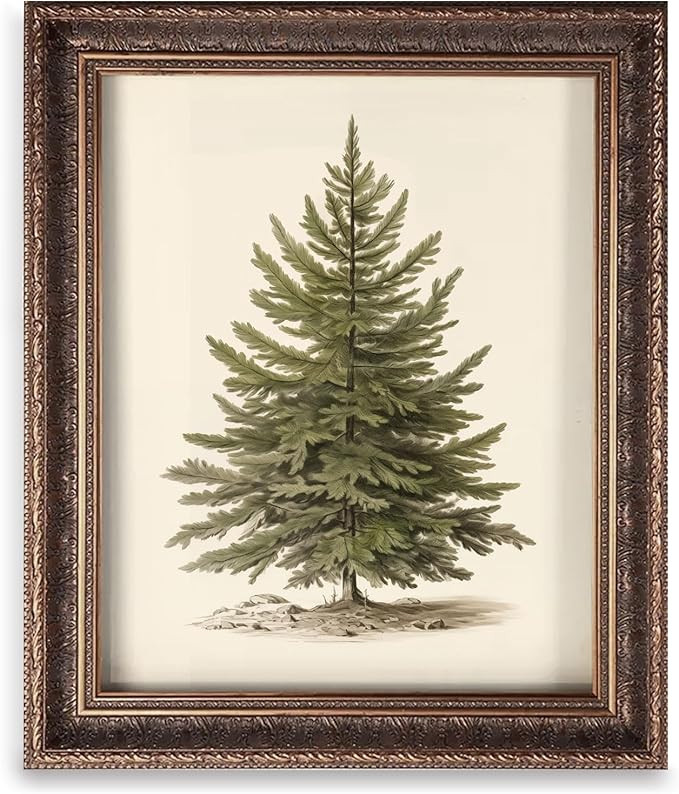 OFlyDesigns Vintage Christmas Wall Art Print, Santa Reading Book Poster, Rustic Christmas Wall Ar... | Amazon (US)