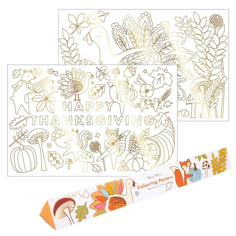 Meri Meri Thanksgiving Coloring Posters | Shop Sweet Lulu