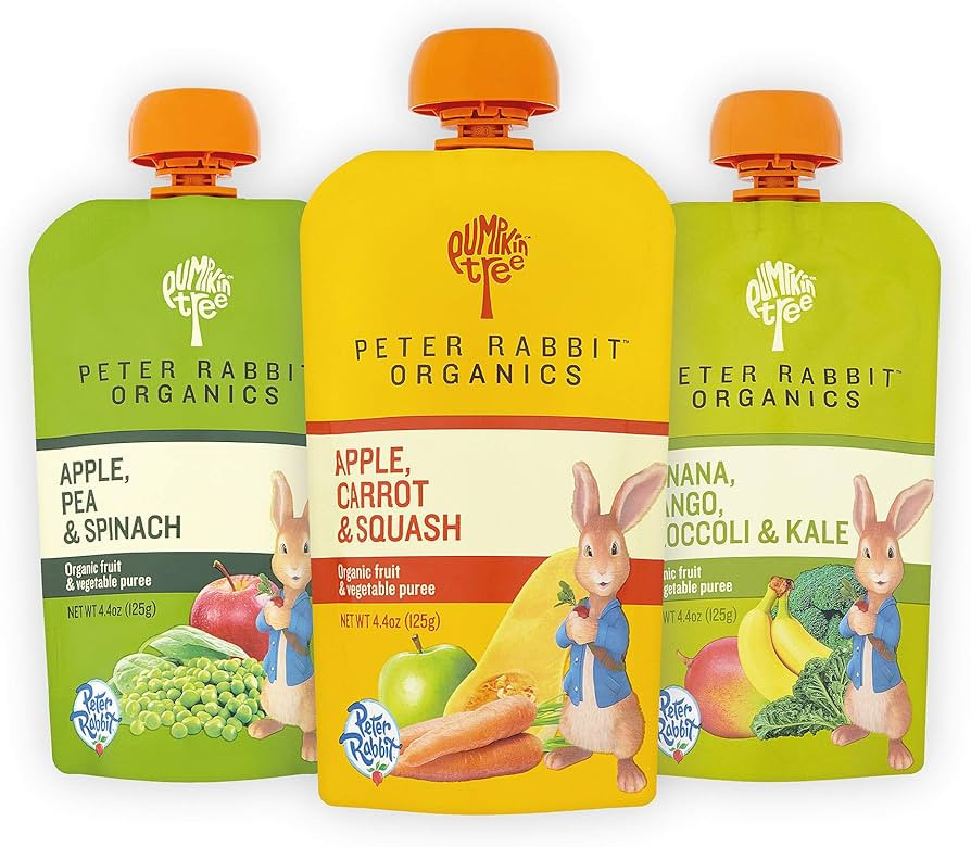 Peter Rabbit Organics Fruit Vegetable, Squeezable Pouches, 4 Ounce (Pack of 18) | Amazon (US)