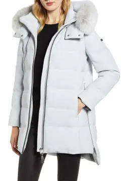 Down Hooded Jacket with Genuine Fox Fur Trim | Nordstrom
