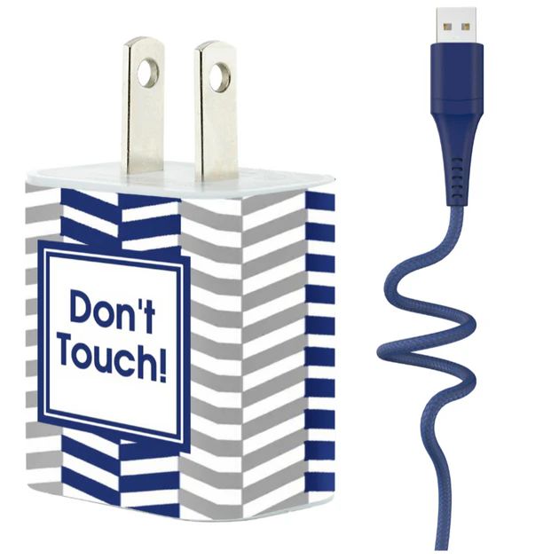 Don't Touch Chevron Phone Charger Gift Set | Classy Chargers