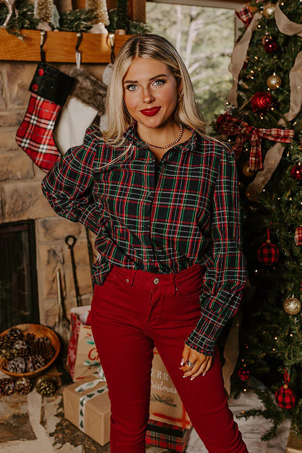 Fall Leaves Plaid Top | Impressions Online Boutique
