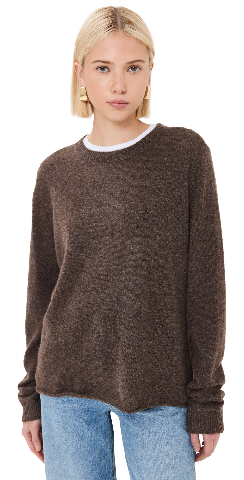 Reformation Cashmere Boyfriend Sweater Walnut XS | Shopbop