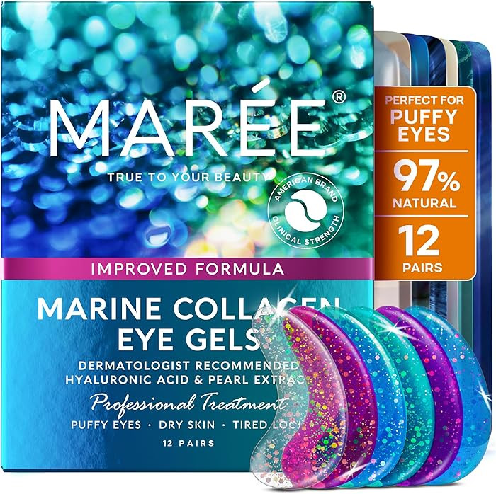 MAREE Eye Gels - Pads Under Eye Patches for Puffy Eyes and Dark Circles with Collagen & Hyaluroni... | Amazon (US)