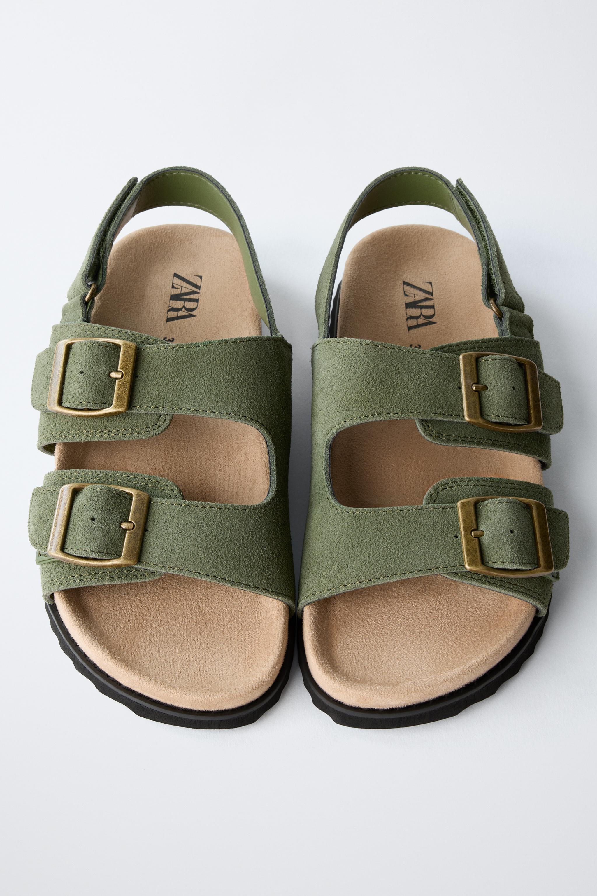 LEATHER BUCKLE SANDALS | Zara UK