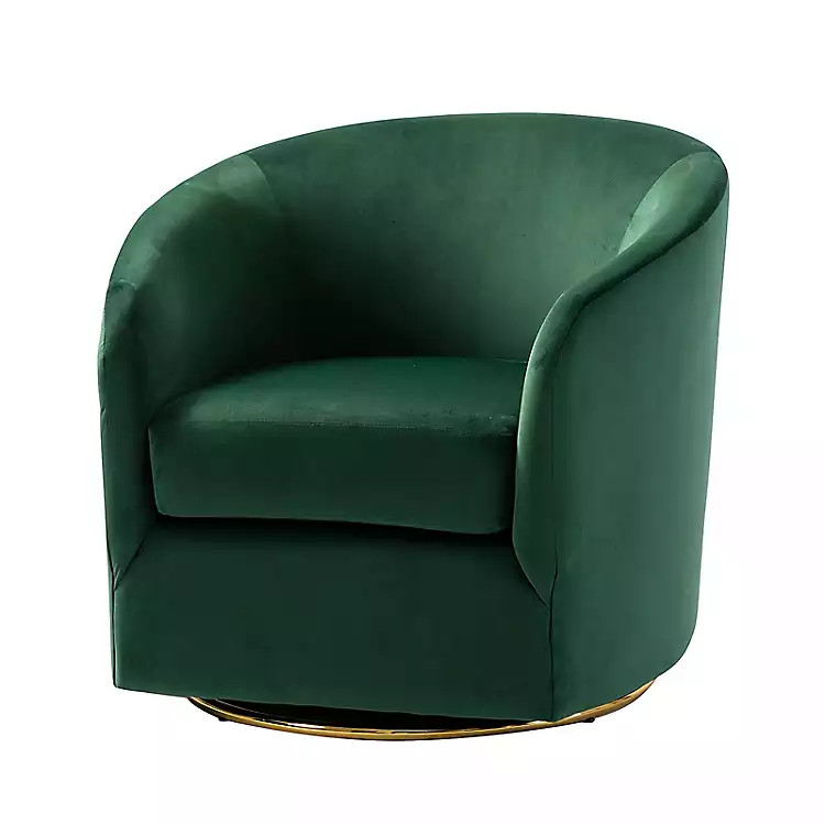 Amarante Green Velvet Swivel Chair | Kirklands Home | Kirklands