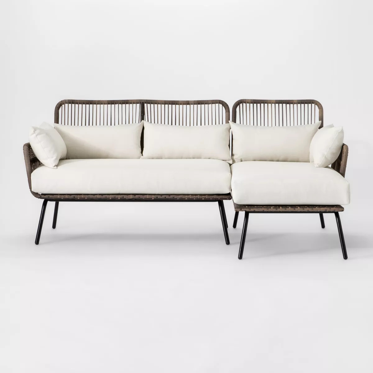 Latigo Patio Sectional Gray/Brown/Linen - Threshold™ | Target