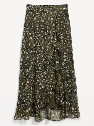 High-Waisted Ruffle-Trim Maxi Skirt for Women | Old Navy (US)