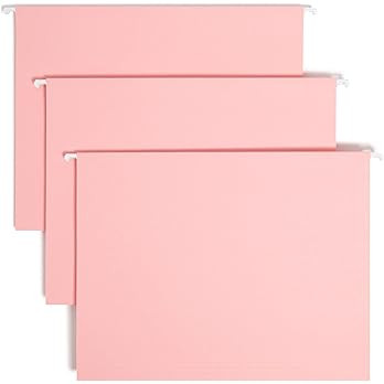 Amazon.com : Smead Standard Hanging File Folders, 25 Count, Pink, 1/5-Cut Adjustable Tabs, Letter... | Amazon (US)