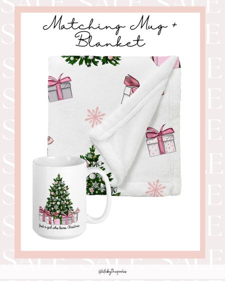 #giftguide #christmasforher #pink matching Christmas blanket and mug, just a girl who loves Christmas, pink Christmas decor Christmas coffee mug, hot cocoa mug, christmas throw blanket, Christmas bedding #etsychristmas #ltkhome #ltkchristmas #christmasdecor 

#LTKunder50 #LTKSeasonal #LTKHoliday
