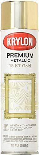 Krylon K01000A07 Premium Metallic Spray Paint Resembles Actual Plating, 18K Gold, 8 oz | Amazon (US)