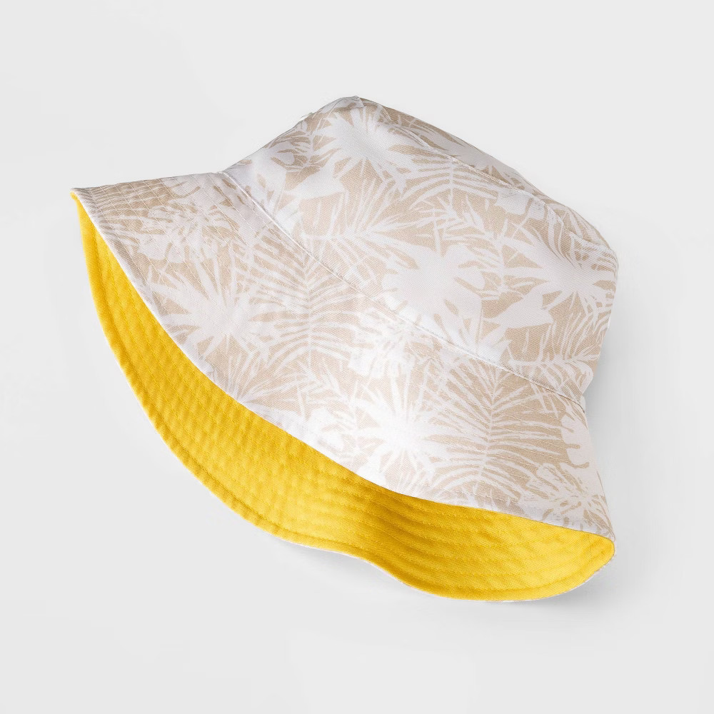 Kids' Tropical Reversible Bucket Hat - Cat & Jack Tan/Yellow | Target
