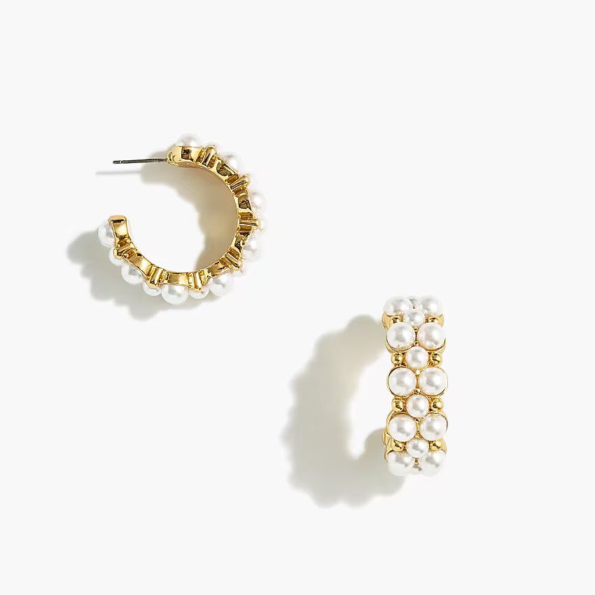 Multi-pearl hoop earrings | J.Crew Factory