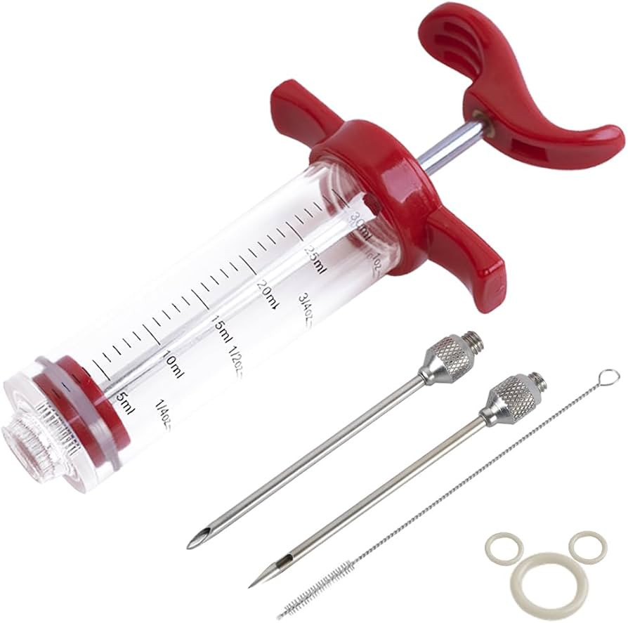 Ofargo Plastic Marinade Injector Syringe with Screw-on Meat Needle for BBQ Grill, 1-oz, Red, Reci... | Amazon (US)