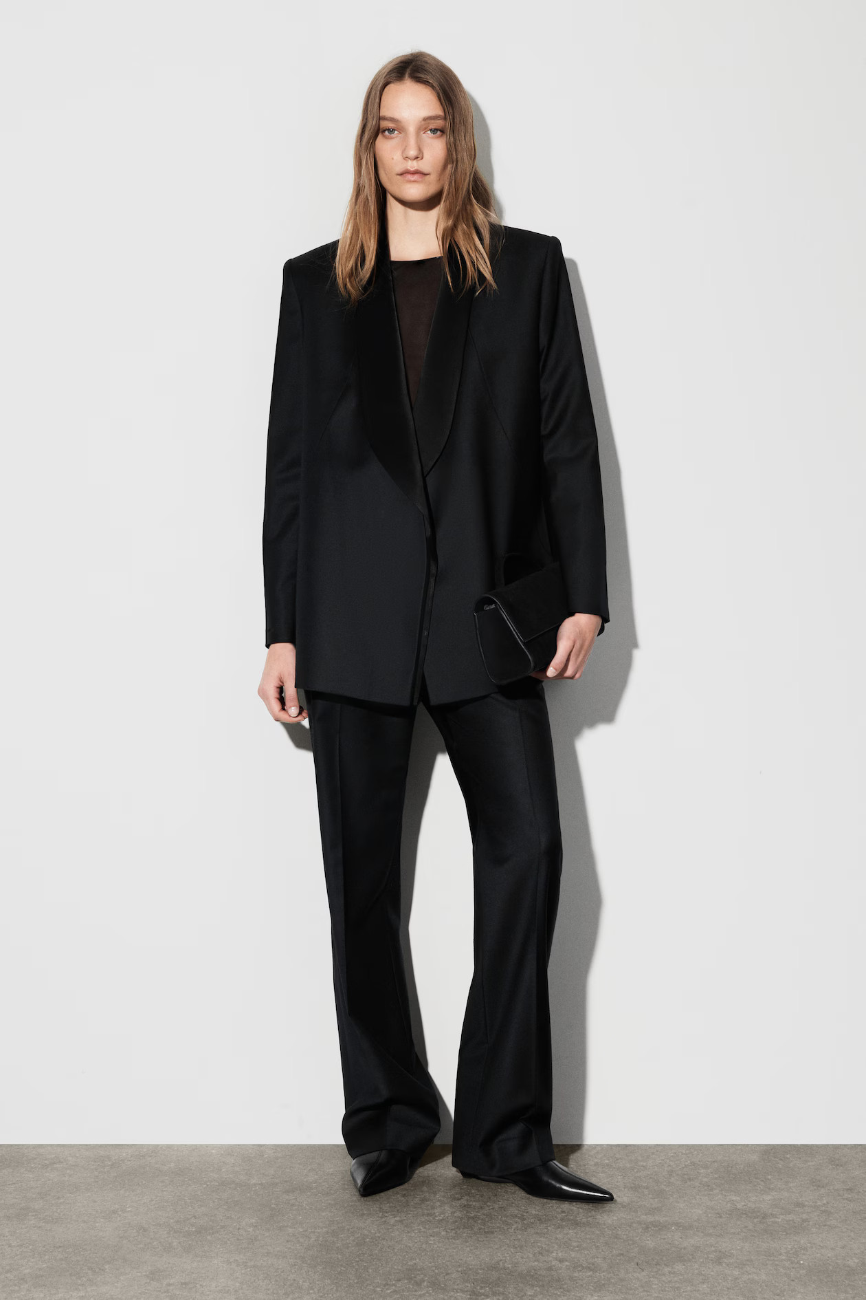 WOOL-SATIN TUXEDO BLAZER - BLACK | COS GB | COS UK