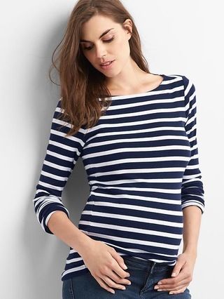 Maternity Modern Stripe Boatneck T-Shirt | Gap US