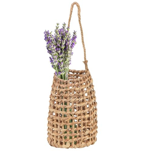 Hiceeden Woven Front Door Basket, Water Hyacinth Hanging Wall Flower Basket, Wall Decor Boho Decoration Veggies Storage Basket for Home, Pantry, Garden, Farmhouse | Amazon (US)