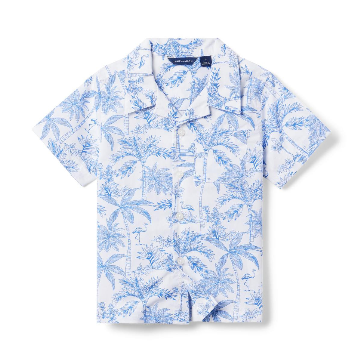 The Flamingo Toile Cabana Shirt | Janie and Jack