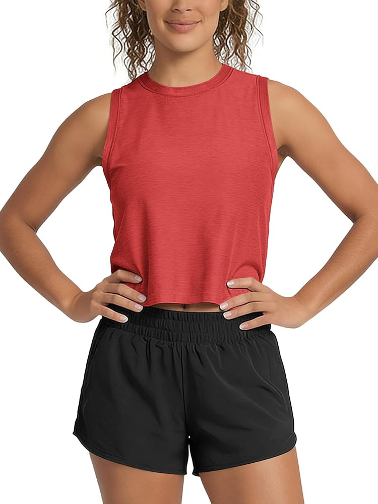 ODODOS Women's Performance Tank Ultra Soft odSTRATUM Tech Sleeveless Tee Shirts High Crew Neck Pu... | Amazon (US)