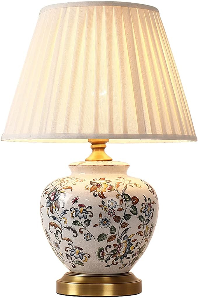 Tablepsgreen Leaf Pattern Ceramic Tablep Bedroom Decoration Light H65 All Base Bedside Decoration... | Amazon (US)