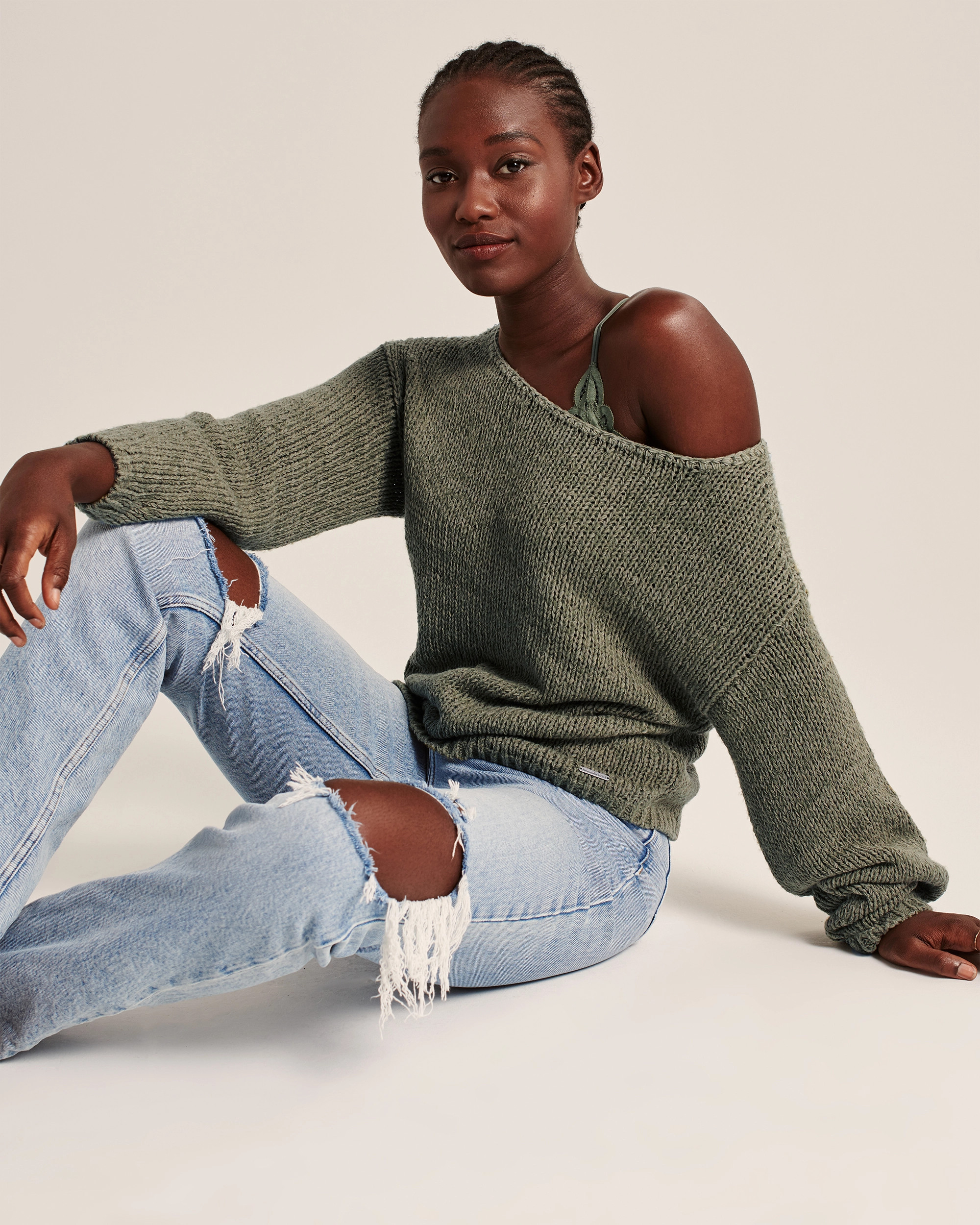 Cotton-Blend Boatneck Sweater | Abercrombie & Fitch (US)