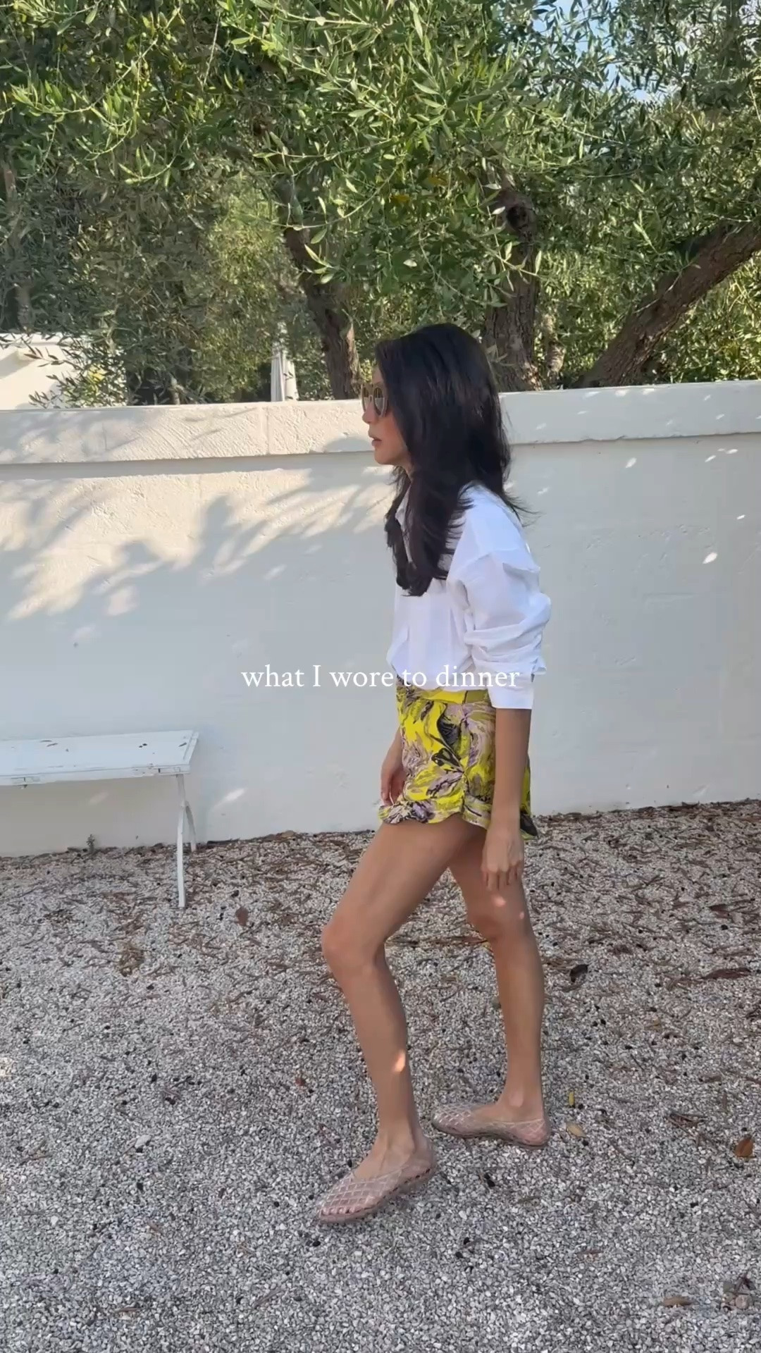 Outfit of the night: Fun shorts and the oversized shirt I traveled with plus jelly shoes for a simple casual dinner look on our last night in Puglia. Styling what I own and still creating new looks I feel comfortable and are wearable for actual life.

#LTKTravel #LTKootd #LTKOver40
