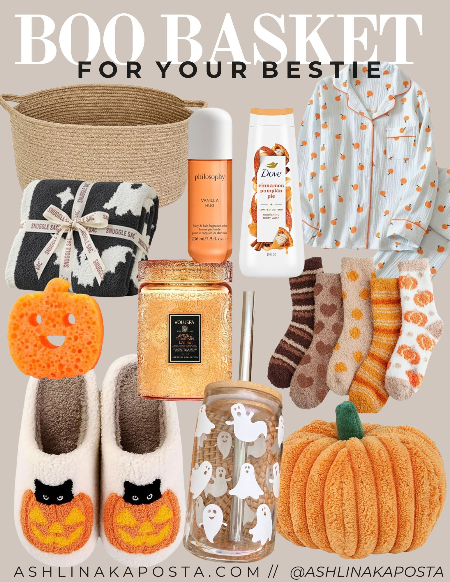 🎃👻 Boo Basket for Your Bestie 👻🎃
Surprise your bestie with the chicest boo basket this Halloween! I’ve rounded up all the cozy + festive essentials to create the perfect gift — think pumpkin-print PJs, fuzzy socks, luxe candles, and a ghost glass tumbler she’ll use all season long. Add in self-care goodies like pumpkin-spice body wash and a warm vanilla fragrance, and you’ve got a basket that’s both thoughtful and Pinterest-worthy.

✨ Shop the finds below to build your own boo basket and make her October extra magical! 

 #LTKHome