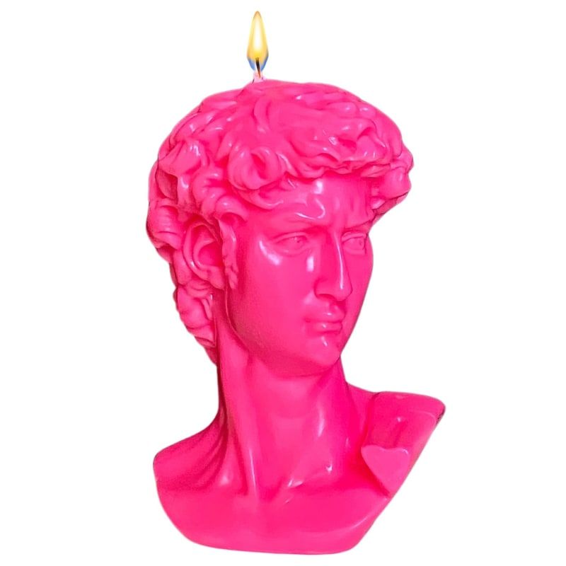 David Bust Candle - Neon Pink | Wolf and Badger (Global excl. US)