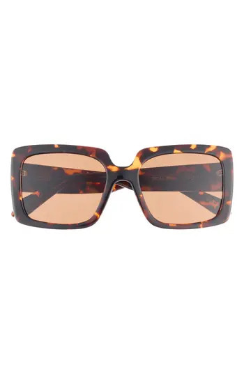 QUAY Total Vibe 56mm Square Sunglasses in Tortoise/Brown Lens at Nordstrom Rack | Nordstrom Rack