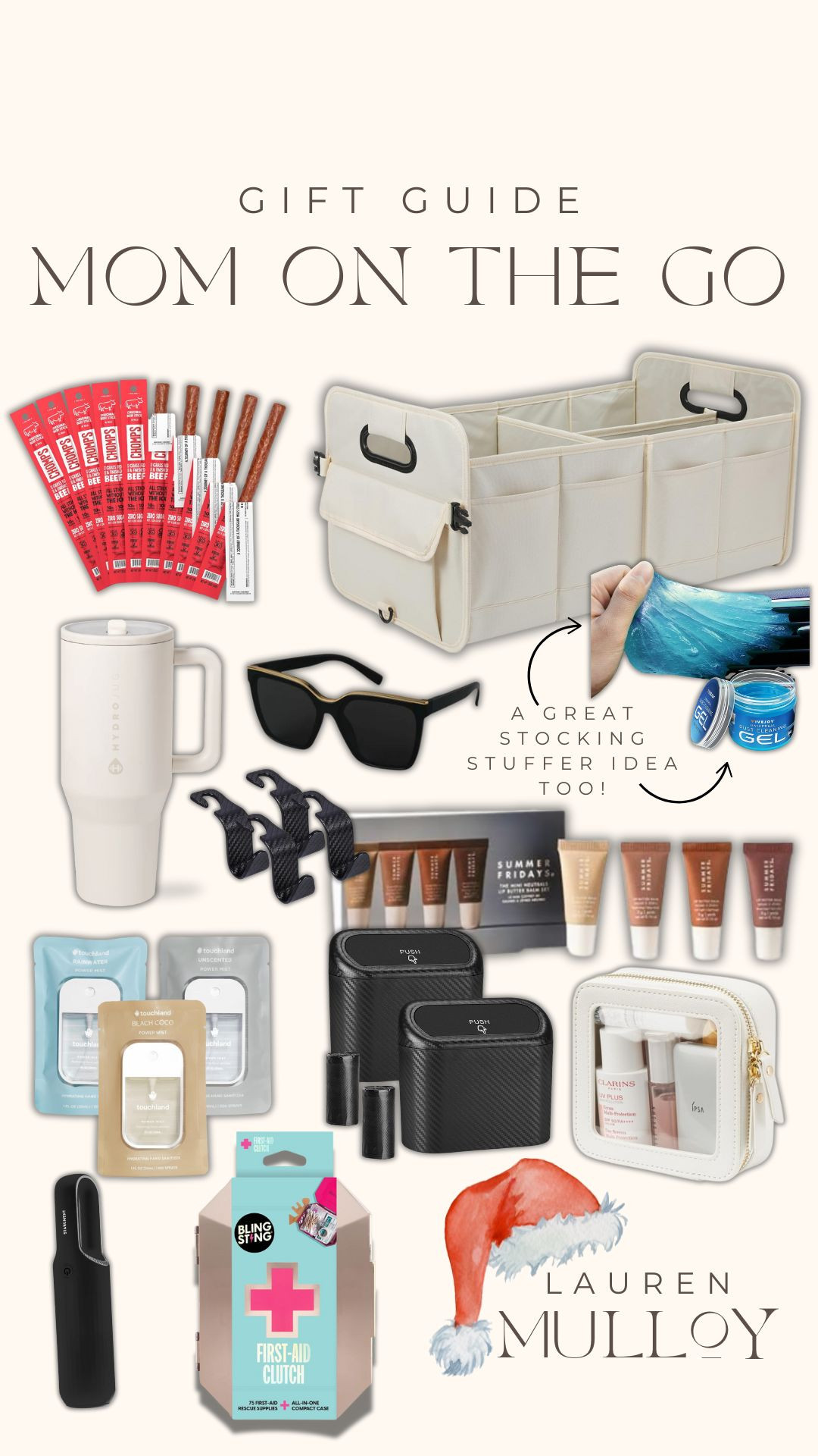Gift Guide: For Mom on the Go🎅🏼🎄 

gift guide, gift ideas, gift guide for her, chomps, amazon, car organizer, hydrojug, sunglasses, emergency kit, summer fridays, clear makeup bag, hand sanitizer, Lauren Mulloy 

 #LTKCyberWeek #LTKGiftGuide #LTKHoliday