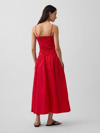 Poplin Drop-Waist Maxi Dress | Gap (US)