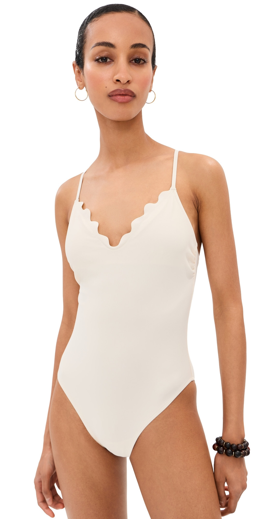 LE BOP Scallop One Piece Ivory S | Shopbop