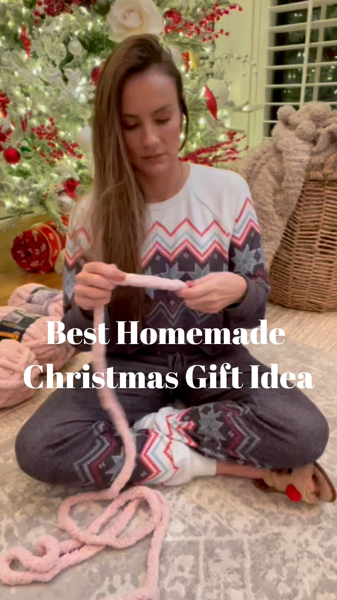 Best homemade Christmas gift idea- hand knit a chunky knit throw blanket. So cozy and soft! Makes the best gift for anyone in your list  

#LTKGiftGuide #LTKHome #LTKHoliday