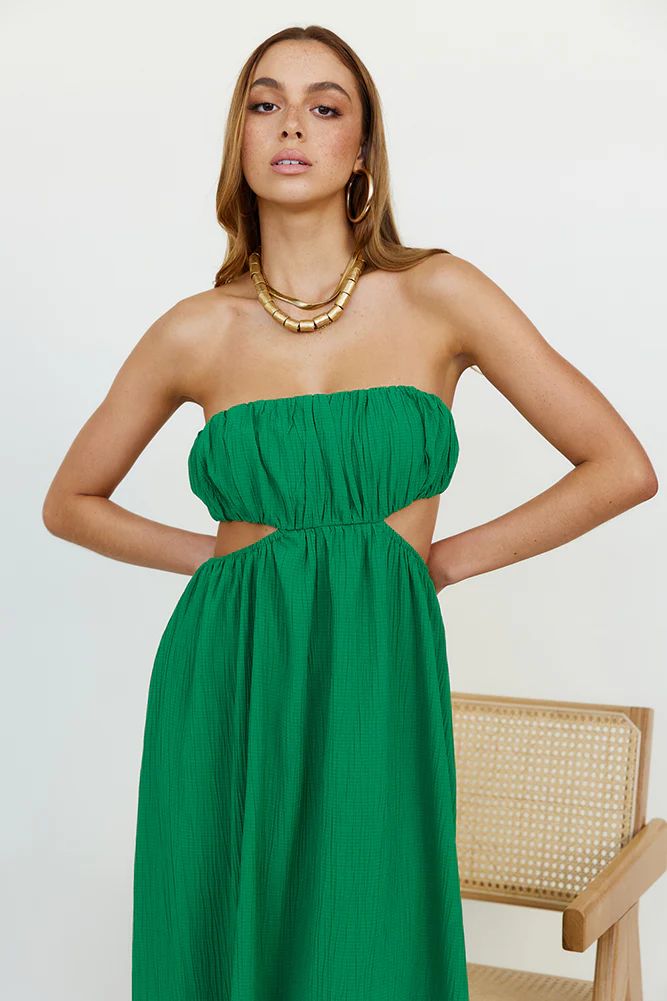Delphina Maxi Dress Green | Fortunate One