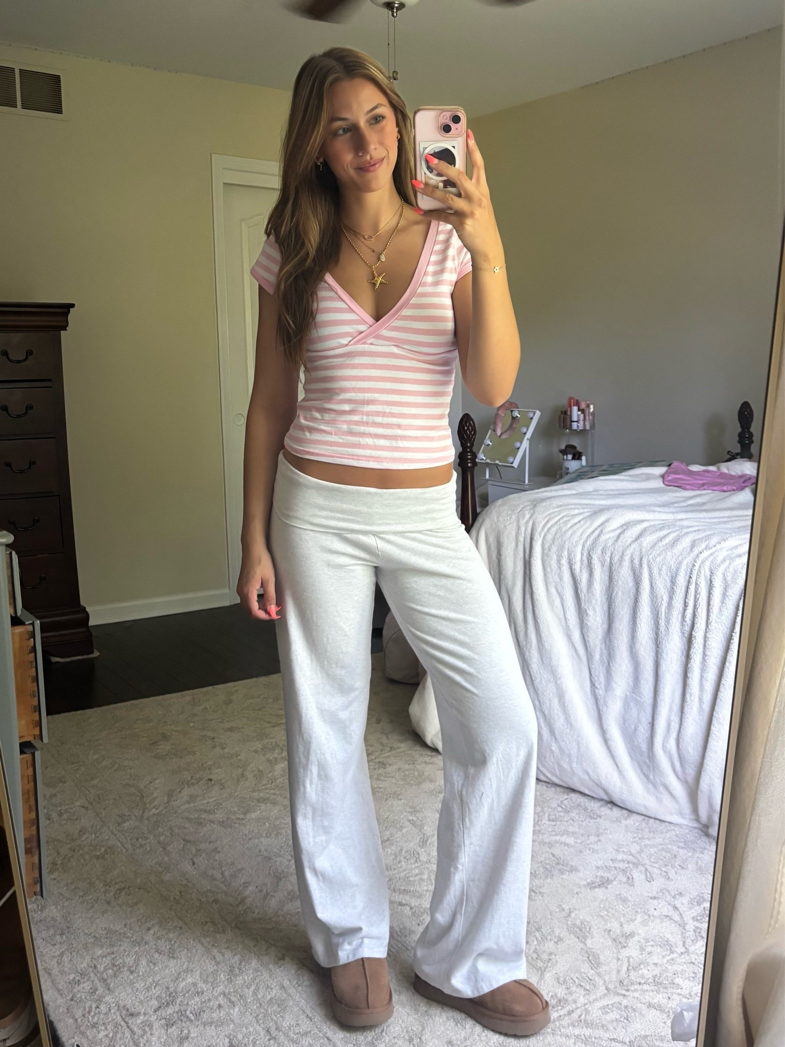 Comfy striped outfit idea with Ugg slippers!

#loungewear #backtoschooloutfits

#LTKootd #LTKSeasonal #LTKSaleAlert