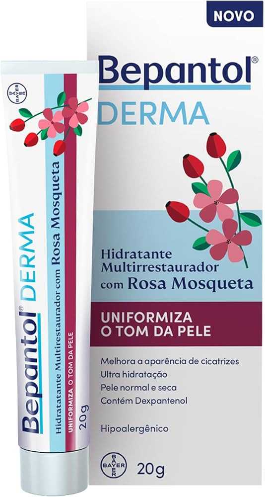 Bepantol Derma Rosa Mosqueta, Hidratante Multirrestaurador Hipoalergênico, 20g | Amazon (BR)