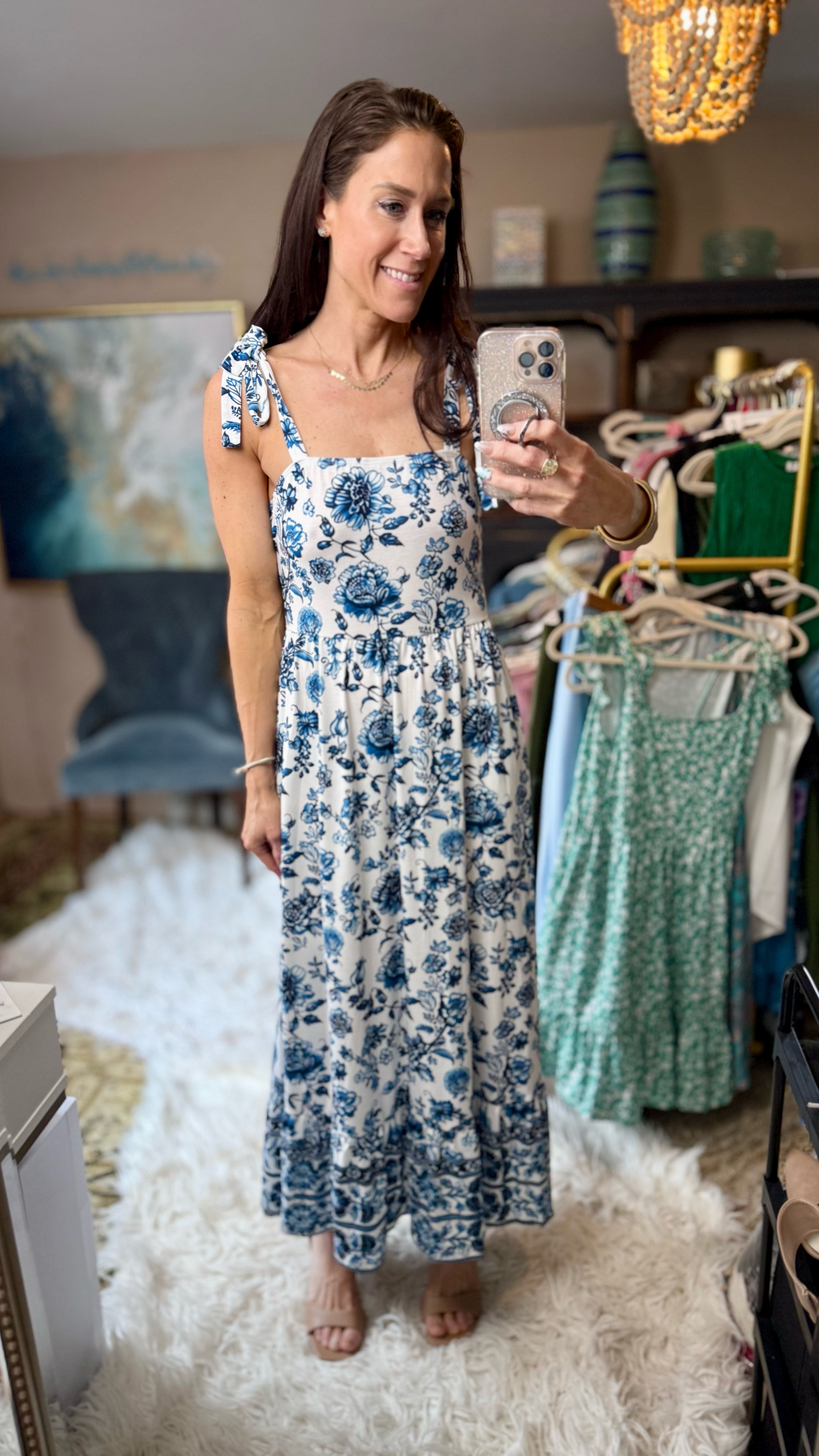 I recently added this beautiful blue and white maxi dress with tie straps to my collection, and it’s quickly become a favorite. The flowy silhouette and adjustable straps make it perfect for warm summer days, whether you’re heading to a beach vacation, a casual brunch, or a garden party. The classic color combination exudes spring & summer, and the lightweight fabric ensures comfort throughout the day. Pair it with strappy sandals for a relaxed look or elevate it with heels and statement jewelry for evening events. This versatile piece is a must-have for your summer wardrobe!

#SummerFashion #MaxiDress #BeachOutfit #SummerStyle #BlueAndWhiteDress #TieStrapDress #VacationWardrobe #FashionInspo #OutfitIdeas #StyleInspiration 

#LTKSeasonal #LTKSaleAlert #LTKFindsUnder50