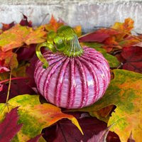 Pink Glass Pumpkin, Blown Glass, Handmade Fall Décor, Autumn Decoration, Table Center Piece, Halloween, Christmas Gift Idea | Etsy (US)