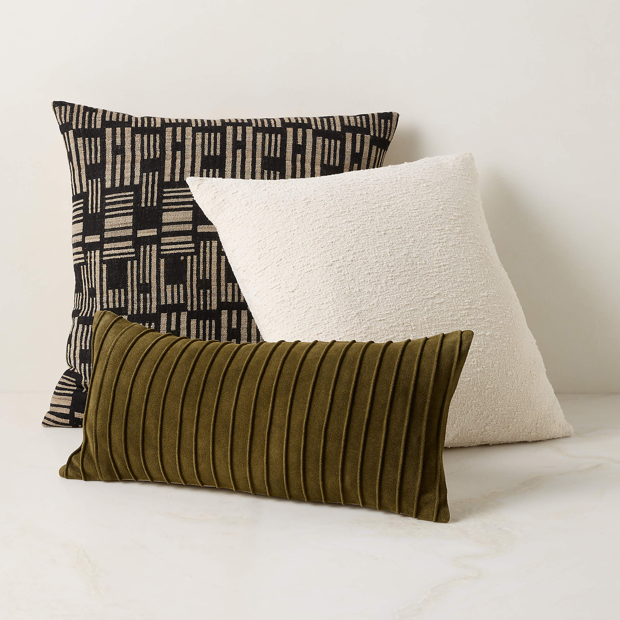 Sculpted Surfaces Throw Pillow Cover Set with Down-Alternative Inserts | CB2 | CB2