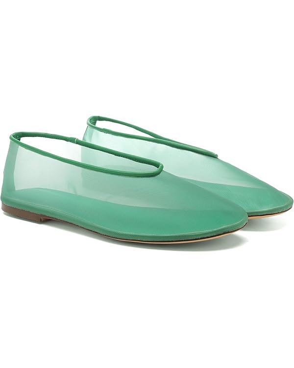 Mesh Ballet Flats for Women Round Toe Slip On Ballerina Mary Jane Shoes Tulle Comfortable Casual ... | Amazon (US)