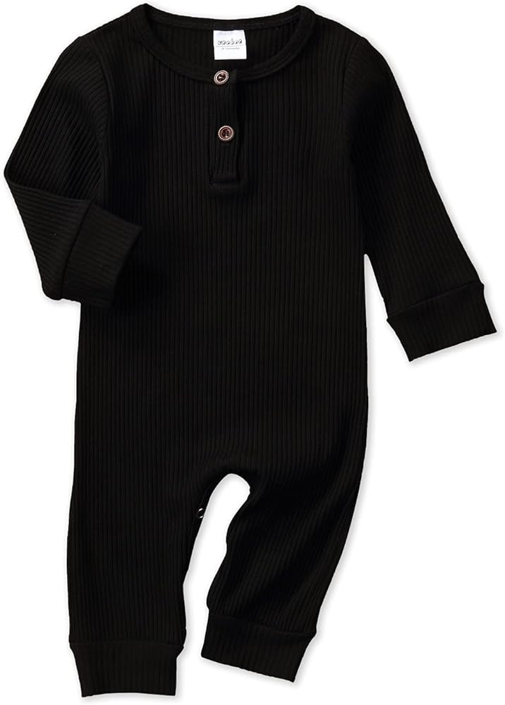 Newborn Baby Boy Girl One Piece Romper Jumpsuit Solid Ribbed Baby Boy Clothes Onesies Outfits | Amazon (US)