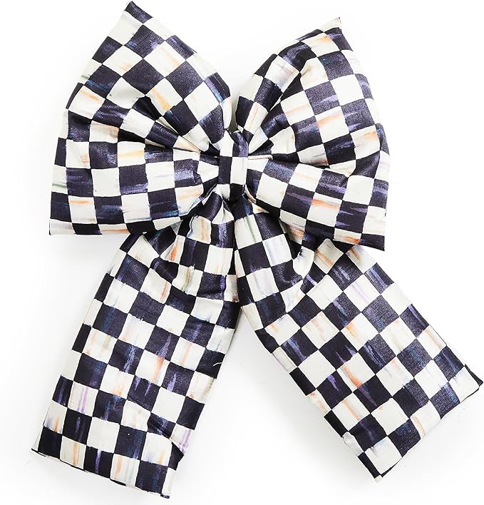 MACKENZIE-CHILDS Bow, Christmas Bow for Home Decor or Gifts, Large, Black-and-White Courtly Check | Amazon (US)