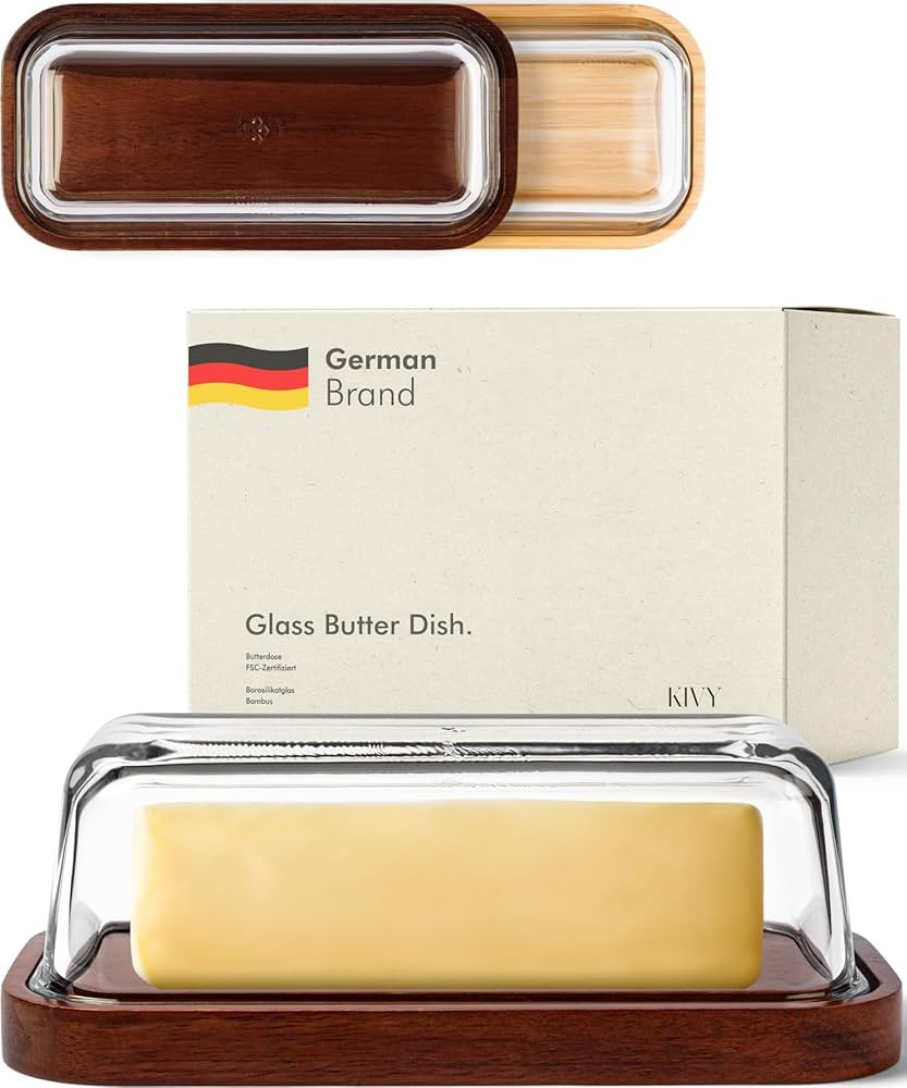 KIVY Glass butter dish with airtight lid that keeps butter soft - For countertop and refrigerator... | Amazon (US)