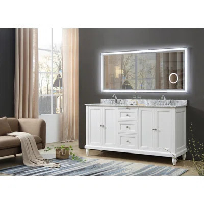 Eatman 70" Double Bathroom Vanity Set with Mirror | Wayfair North America