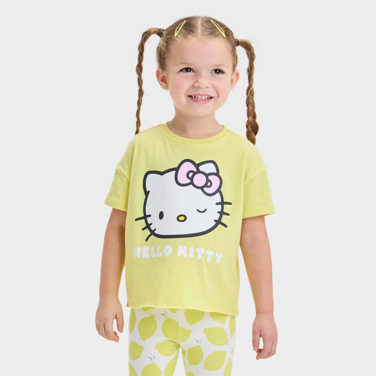 Grayson Mini Hello Kitty Toddler Girls' 2pc T-Shirt & Shorts Set - Yellow | Target