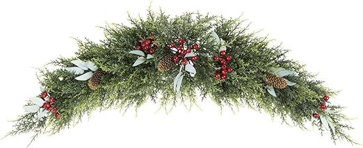 U'Artlines Christmas Swag for Front Door Artificial Decorative Swag Decoration with Pine Cone, Be... | Amazon (US)