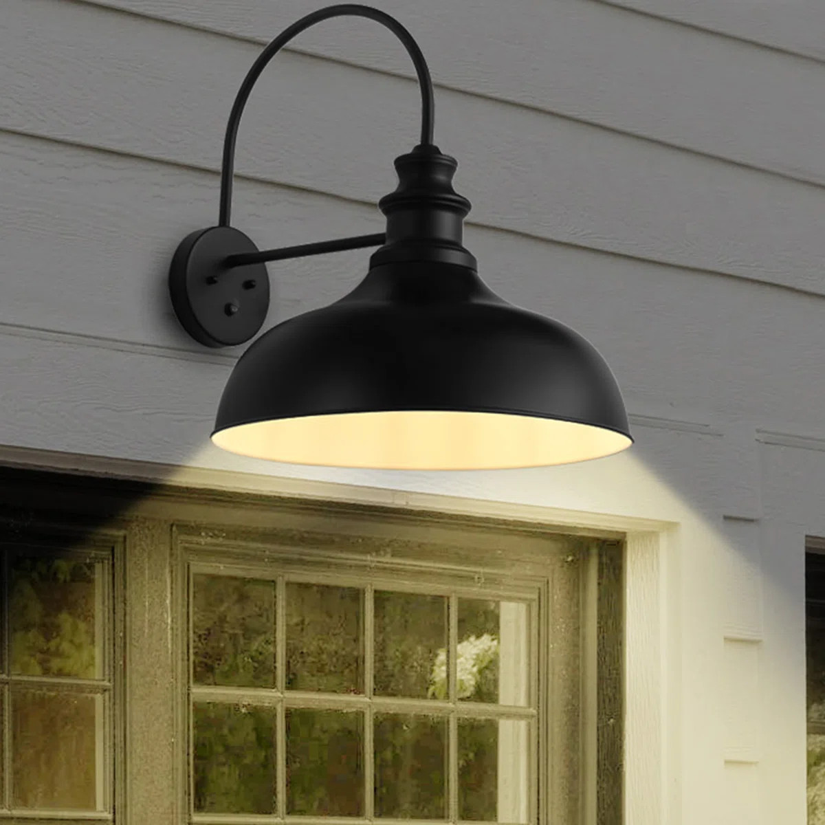 1-Light 19.68 inch Oversize Classic Farmhouse Black Dusk To Dawn Auto Outdoor Wall Light | Wayfair North America