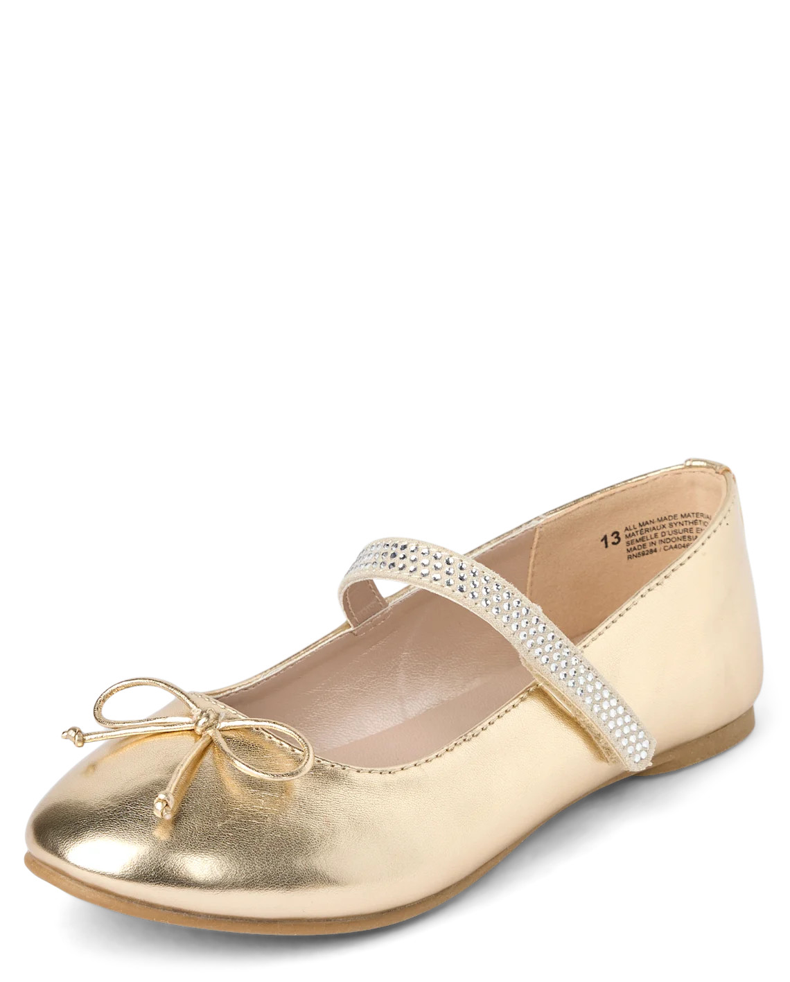 Girls Metallic Rhinestone Ballet Flats - metallic | The Children's Place