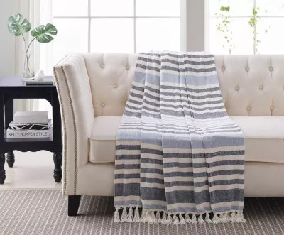 Harper Lane Stripe Channel SweaterThrow, Blue | Belk